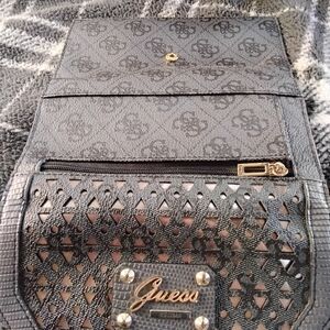 Guess Black Patterned Crossbody Bag